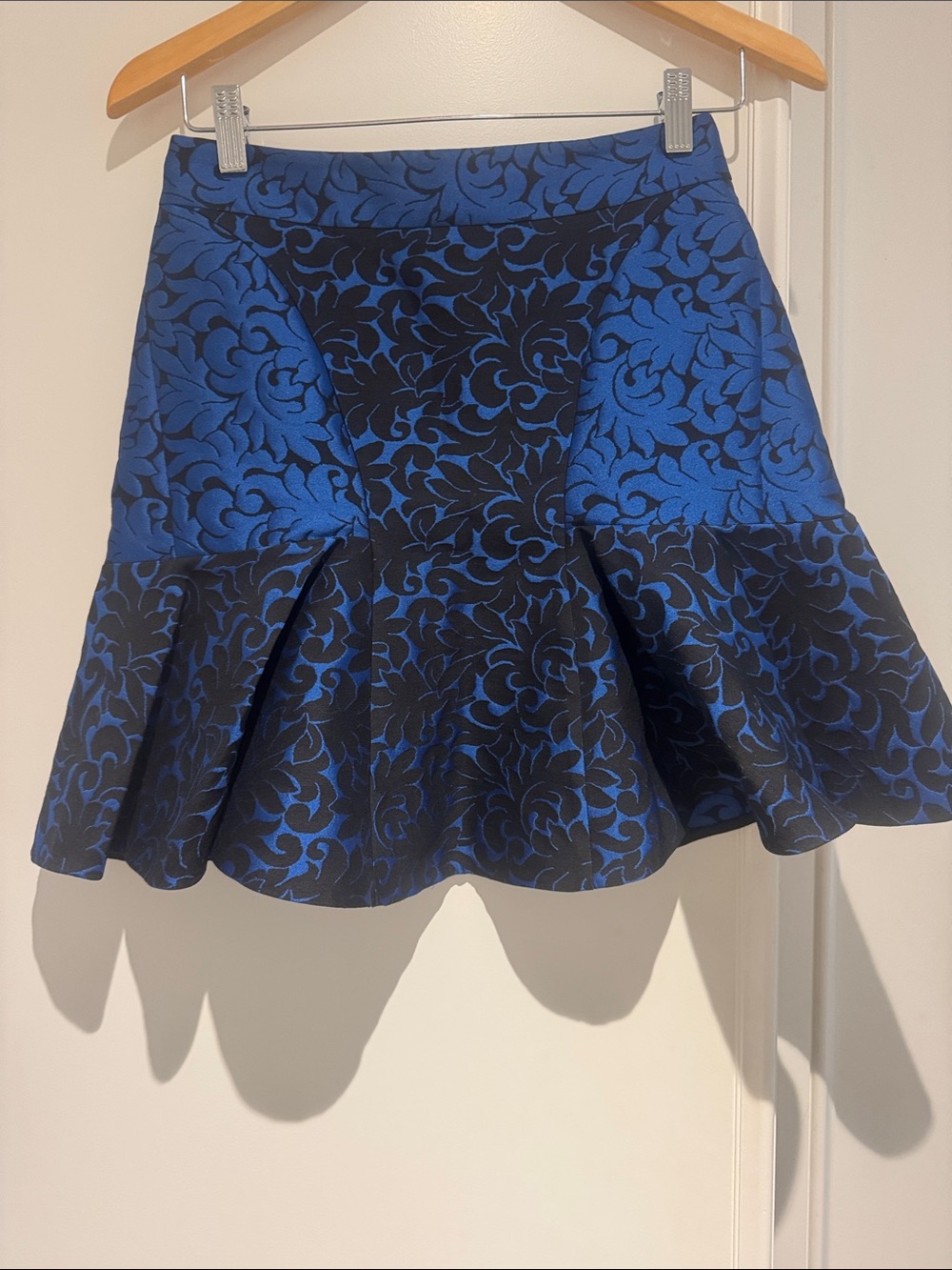 Stella McCartney Blue and Black Floral Flared Mini Skirt